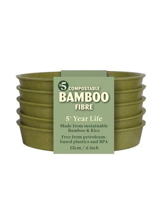 Bamboo Saucer Sage Green 6in 15cm 5pk