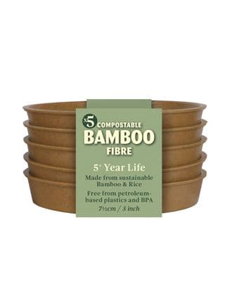 Bamboo Saucer Terracotta 3in 7.5cm 5pk