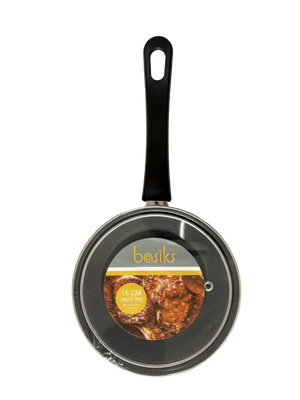 Basiks Carbon Steel Saucepan And Lid - 16cm