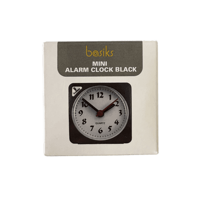 Basiks Mini Alarm Clock - Black