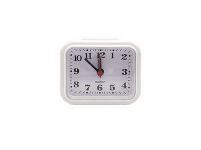 Basiks Mini Alarm Clock - White