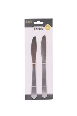 Basiks Stainless Steel Knives - Pack 4