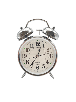 Basiks Traditional Alarm Clock - Silver