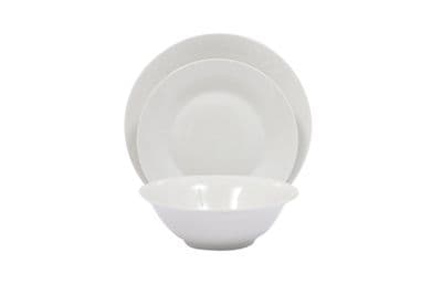 Basiks White Porcelain Dinner Set - 12 Piece