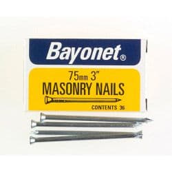 Bayonet Masonry Nails - Zinc Plated (Box Pack) - 75mm