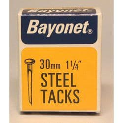 Bayonet Tacks (Fine Cut Steel) - Blue (Box Pack) - 30mm