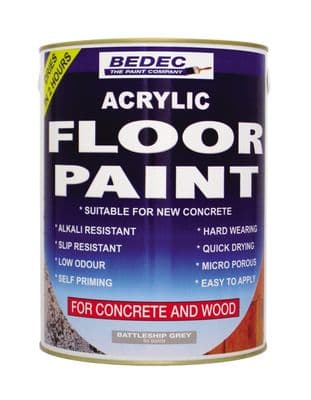 Bedec Acrylic Floor Paint 5L - Light Grey