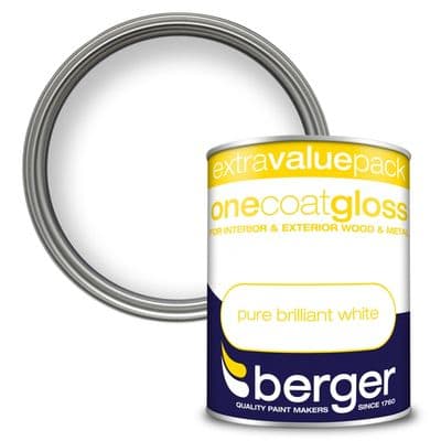 Berger One Coat Gloss 1.25L - Pure Brilliant White