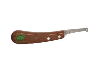Bison Hoof Knife Wooden Handle - Left Hand