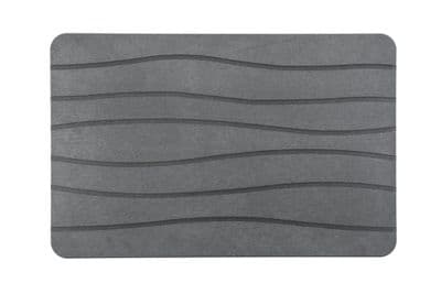 Blue Canyon Diatomite Bathroom Mat Waves - 40 x 60cm Grey