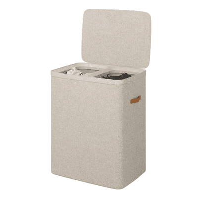 Blue Casa Dual Section Laundry Hamper - 100L Beige