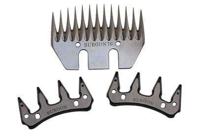 Burgon & Ball Shearing Comb & 2 Cutters - 76mm - 2 cutters