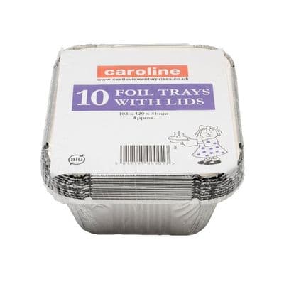 Caroline Foil Trays With Lids - 16oz, Pack 10