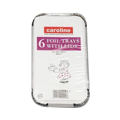 Caroline Foil Trays With Lids - 23oz, Pack 6