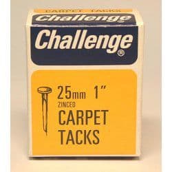 Challenge Carpet Tacks - Zinc Plated (Box Pack) - 25mm