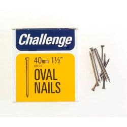 Challenge Oval Wire Nails - Bright Steel (Box Pack) - 40mm