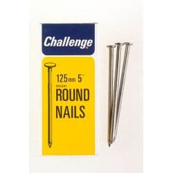 Challenge Round Wire Nails - Bright Steel (Box Pack) - 125mm