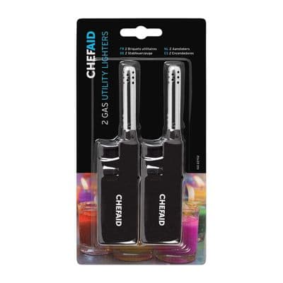 Chef Aid Coloured Refillable Lighters - Small, Pack of 2