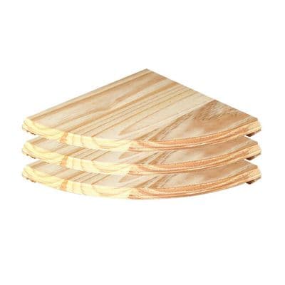 Core 3 Pack Natural Wood Corner Shelf Kit - 285mm