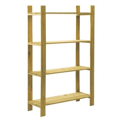 Core Natural Wood 4 Shelf Slatted Storage Unit - 1200 x 800 x 300mm
