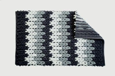 Croydex Grey & White Patterned Bathroom Mat - Patterned Textile Bath Mats/Grey White
