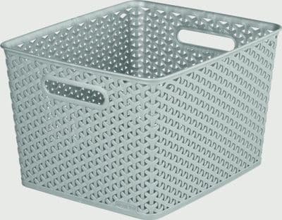 Curver My Style Nestable Rattan Basket - 18L Grey