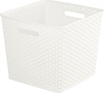 Curver Nestable Rattan Basket Vintage White - 25L