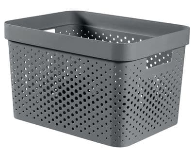 Curver Recycled Infinity Dots Box - 17L Dark Grey