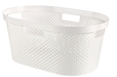Curver Recycled Infinity Dots Laundry Basket - 40L White