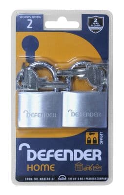 Defender Aluminium Padlock Twin Pack - 40mm