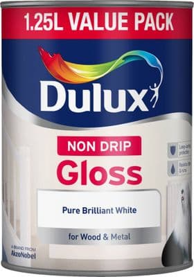 Dulux Non Drip Gloss 1.25L - Pure Brilliant White