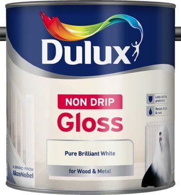 Dulux Non Drip Gloss 2.5L - Pure Brilliant White