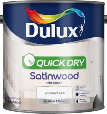 Dulux Quick Dry Satinwood 2.5L - Pure Brilliant White