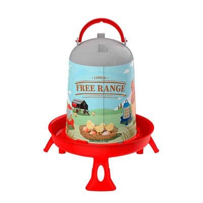 ECO Poultry Drinker Free Range W/Legs Red 5L