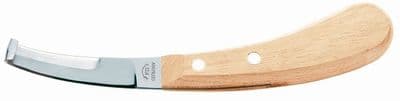 Economy Hoof Knife Wooden Handle  - Double Edged