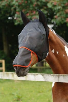 EQUILIBRIUM FIELD RELIEF MAX FLY MASK BLACK/ORANGE