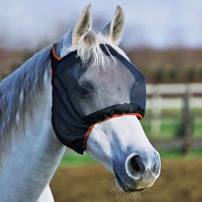 EQUILIBRIUM FIELD RELIEF MIDI FLY MASK NO EARS BLACK/ORANGE