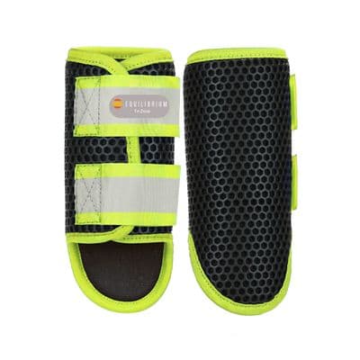 EQUILIBRIUM TRI-ZONE BRUSHING BOOTS BLACK/FLUORESCENT YELLOW