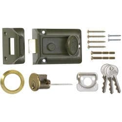 Era Traditional Door Lock 60mm - Finish: Green Body - Brass Cylinder