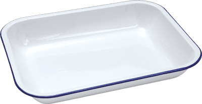 Falcon Enamel Bakepan - Traditional White - 28cm x 23cm x 4.5D