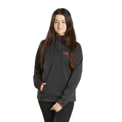 FIREFOOT HALF ZIP TOP LADIES GREY/MERLOT