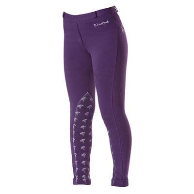 FIREFOOT HARDEN JODPHURS HORSE PRINT KIDS PLUM