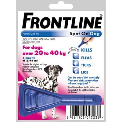 FRONTLINE SPOT ON FOR LARGE DOGS 20-40KG