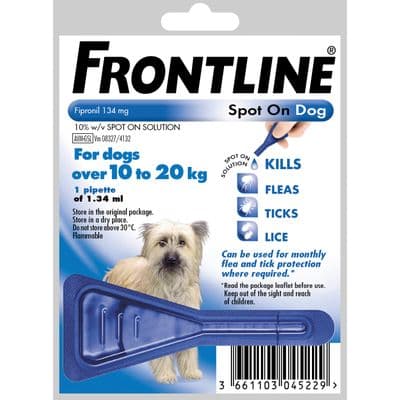FRONTLINE SPOT ON FOR MEDIUM DOGS 10-20KG
