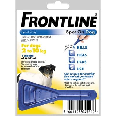 FRONTLINE SPOT ON FOR SMALL DOGS 2-10KG