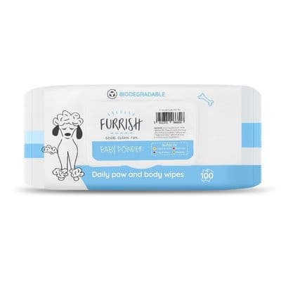 FURRISH DAILY PAW & BODY WIPES BABY POWDER