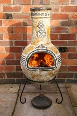 Gardeco Azteca Yellow Mexican Chimenea - 110cm
