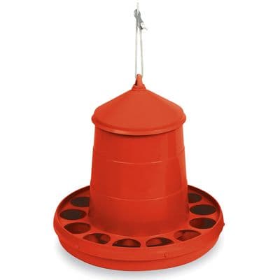 GAUN POULTRY FEEDER PLASTIC RED
