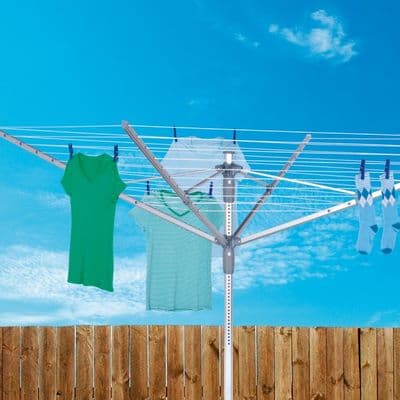 Groundsman 4 Arm Rotary Airer With Cover, Bag & Spike - 60m