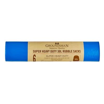 Groundsman Super Heavy Duty Rubble Sacks - 30L Roll of 6